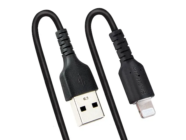 50cm USB A naar Lightning Kabel, Zwart, MFi Gecertificeerd