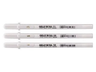 Gelschrijver Sakura Gelly Roll Classic set à 3 breedtes wit - 2