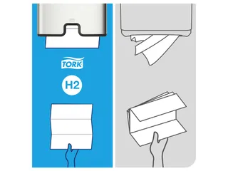 Handdoek Tork 100889 H2 Xpress compressed Premium 2-Laags Wit - 5