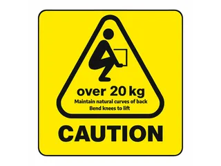 DHL Waarschuwingsetiket Tillen 20KG 75x75mm Rol 500 Stuks - 4