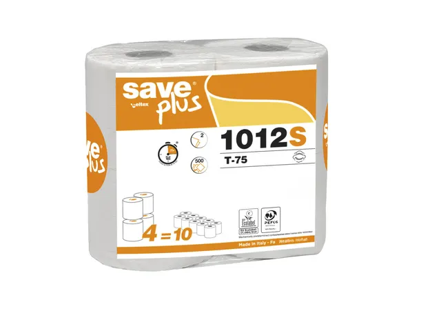 Toiletpapier Celtex Save Plus 2-laags wit 500 vel krimp 10x4 rol