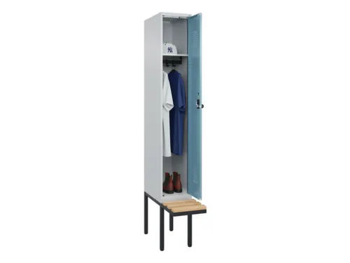 locker met bank,HxBxD 2120x300x815mm,1vak,vak B 300mm,draaigrendel