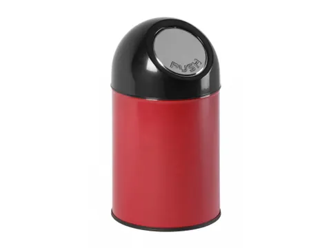 Afvalbak Met Pushdeksel 30 Liter Rood