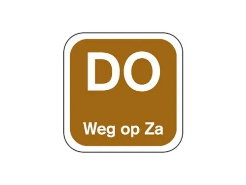 Label DO weg op ZA Bruin Afwasbaar doos 1.000st