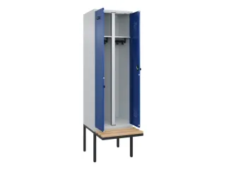 locker met bank,voor scheiding van kleding,HxBxD 2120x600x815mm,2vak - 1