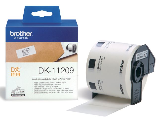 Etiket Brother DK-11209 29x62mm klein adres 800stuks | LabelprinterOnline.be