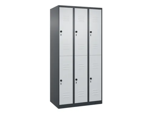 dubbeldekse locker,HxBxD 1850x900x500mm,3x2vak.,vak B 300mm