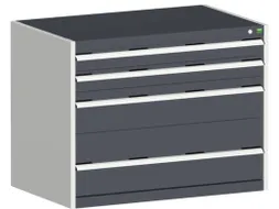 ladekast HxBxD 800x1050x750mm 4 laden romp Ral7035 front Ral7016 staal