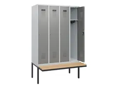 locker met bank,HxBxD 1950x1200x815mm,4vak,vak B 300mm,cilinderslot