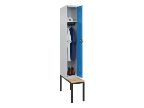 locker met bank,HxBxD 2120x300x815mm,1vak,vak B 300mm,draaigrendel