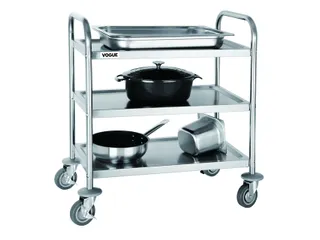 Serveerwagen Vogue RVS met 3 plateaus 128kg 82.5x71cm - 4
