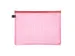 Trousse avec fermeture éclair Foldersys A4 PVC rouge transparent