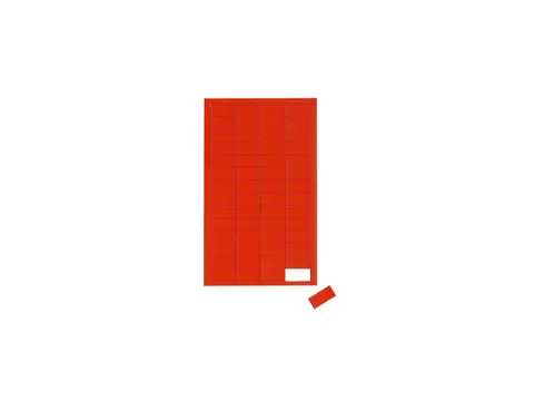Magnetische symbolen Rechthoek 1x2cm 56 Stuks Rood