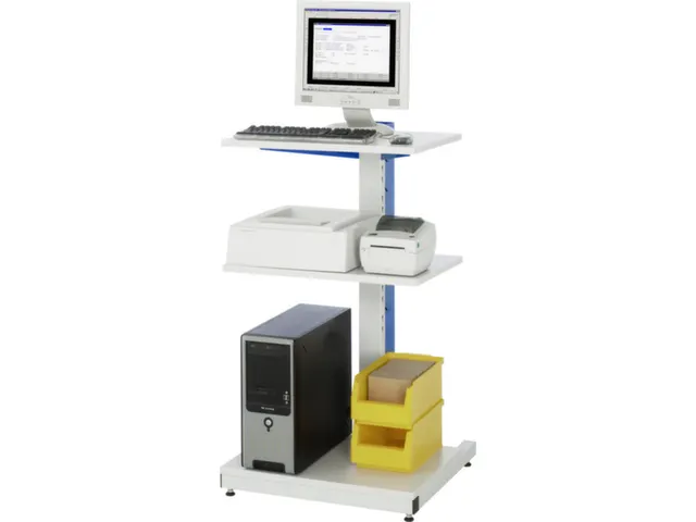 poste informatique,HxlxP 1140x650x650mm,3 tabl.,niveaux gris clair