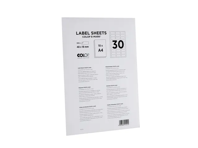 Label Colop E-mark 48x18mm 300 stuks wit