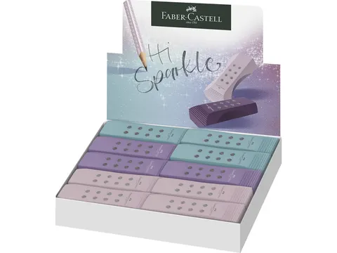 Gum Faber-Castell RollOn Sparkle display 20 stuks assorti kleur: rose,