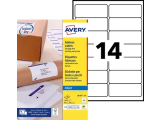 Etiket Avery J8163-100 99.1x38.1mm Inkjet Wit 1400 Stuks - 5