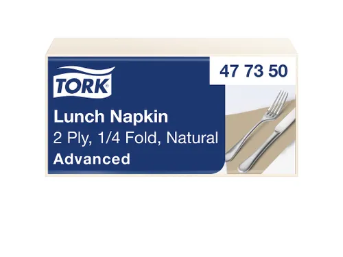 Tork 477350 Lunchservet 33x33cm 2-laags 1/4 vouw 10x200st Natural