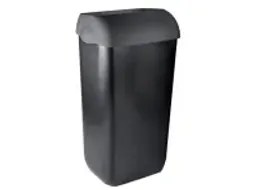 OUTLET Kunststof Zwarte Afvalbak 23 liter Half Open