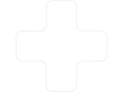 plaksymbool,plus,markering HxB 150x150mm,PVC,wit