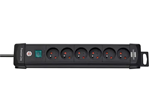 Stekkerdoos Brennenstuhl Premium 6vdg kabel H05VV-F 3G1.5 3m zw FR/BE