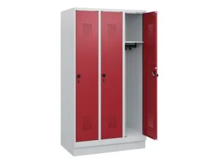 schoollocker,HxBxD 1630x900x500mm,3vak,vak B 300mm,draaigrendel,sokkel - 1