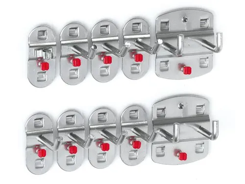 Haken Voor Geperforeerde Plaat Assortiment 10-Delig Aluminium-Kleurig