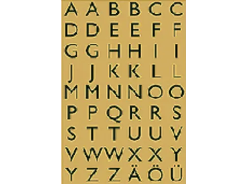 Etiket Herma 4145 13x12mm Letters A-Z Zwart op Goud 216 stuks