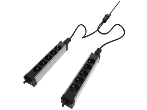 Dubbele Stekkerdoos Set 2x 5 Schuko 923 GST18i3 Zwart