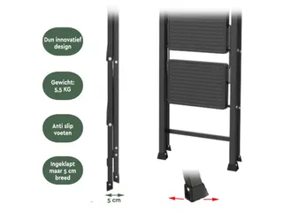 Huishoudtrap Metaal SL300 zwart 3 Treden - 6
