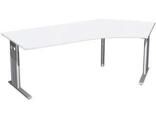 In hoogte verstelbaar hoekbureau,HxBxD 680-800x2166x1130mm,decor wit - 1