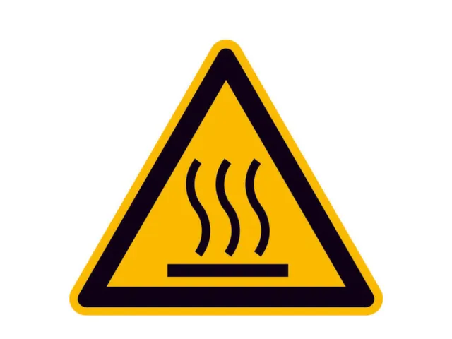 Waarschuwingsbord,V. Binnen/Buiten,Waarschuwing: Heet Oppervlak