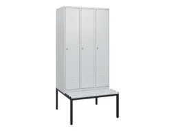locker met bank,HxBxD 1950x900x815mm,3vak,vak B 300mm,cil.-slot