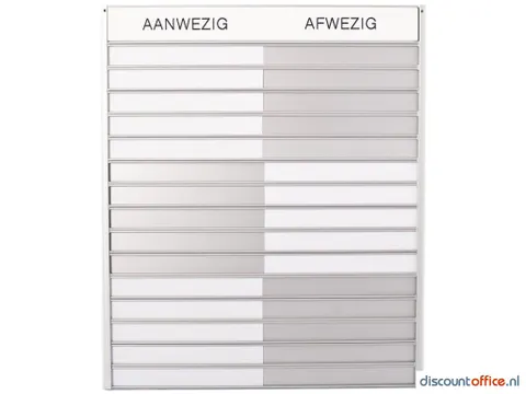 In-uit Bord 45 Namen Aluminium Aan/afwezigheidsbord Groot Wit