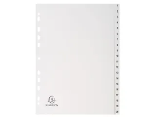 Tab. gerecycled PP A 4 bedrukt 1-20 grijs - 1