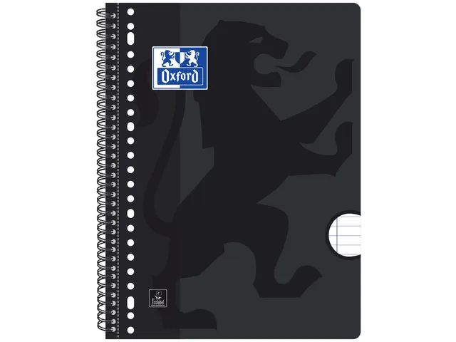 Bloc de cours Oxford A4+ 4 perforations ligné 90fls noir