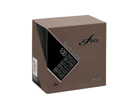 Infibra Servet 25x25cm 1/4 vouw 2-Laags Bruin 3000 Stuks