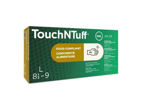 Ansell TouchNTuff 69-318 latex wegwerphandschoenen, wit, maat 6