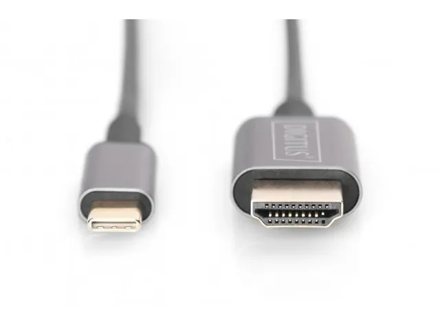USB-C HDMI-adapter 1,8m 4K/30Hz zwart metalen behuizing