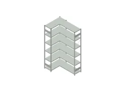 Hoekstelling Hxbxd 2500x1060/1415x435mm Veldlast 900kg 2x6legborden