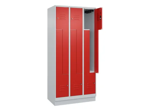 Z-garderobekast,HxBxD 1950x900x500mm,vak B 150/300mm,cil.-slot,sokkel