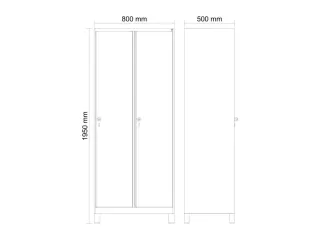 locker,HxBxD 1950x800x500mm,2vak,vak B 400mm,cil.-slot,voeten - 4