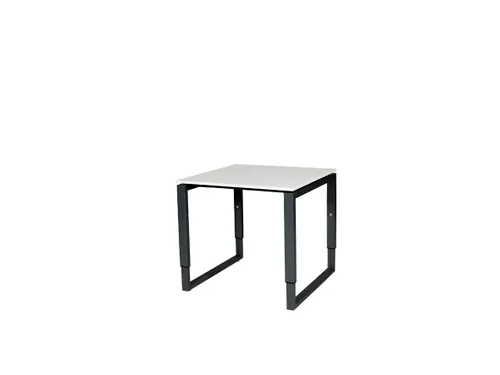 Domino Plus Bureau Hoogte Verstelbaar 800x800mm Wit 25mm Zwart O-Poot