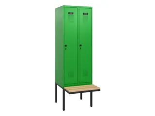 locker met bank,HxBxD 1950x600x815mm,2vak,vak B 300mm,draaigrendel - 2