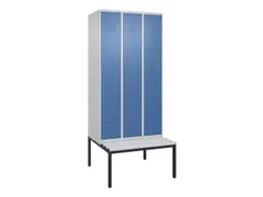 locker met bank,HxBxD 2120x900x815mm,3vak,vak B 300mm,cil.-slot