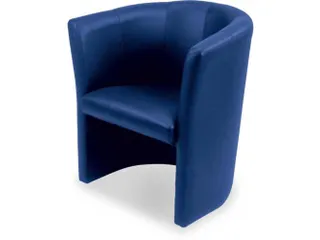 Fauteuil Echt Leer Zit Hxbxd 46X48X49Cm Totale Hxb 77X69Cm Donkerblauw - 2