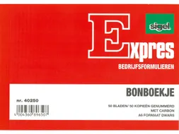Bonboekje Sigel Expres A6 met carbon blok a 2x50 blad