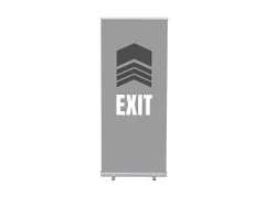 Roll-Banner 85x200 complete set met print "EXIT" Grijs