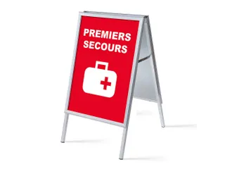 Stoepbord A1 complete set met print "PREMIERS SECOURS" rood/wit (EHBO) - 1