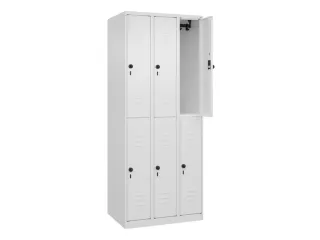 dubbeldekse locker,HxBxD 1850x750x500mm,3x2vak.,vak B 250mm - 2
